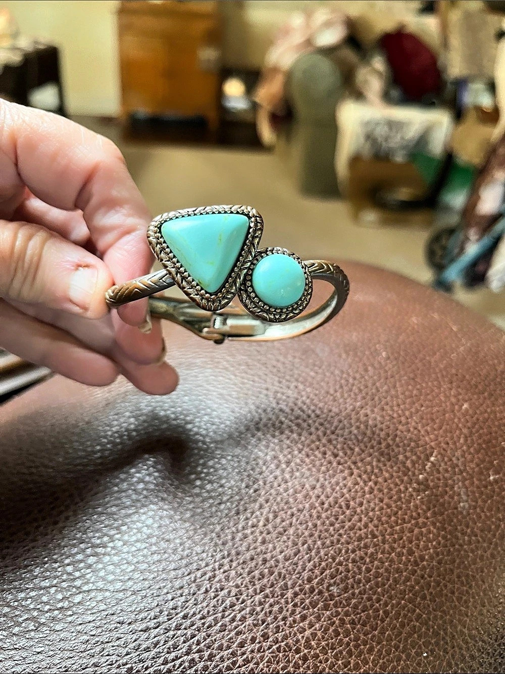 Turquoise Stone Cuff Bracelet